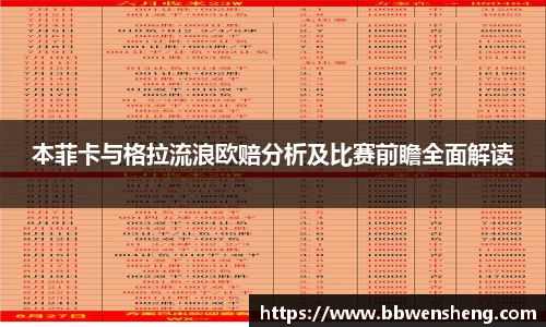 本菲卡与格拉流浪欧赔分析及比赛前瞻全面解读